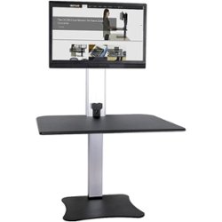 Victor - High Rise Electric Height Adjustable Standing Desk Workstation - Black, Aluminum - Front_Zoom