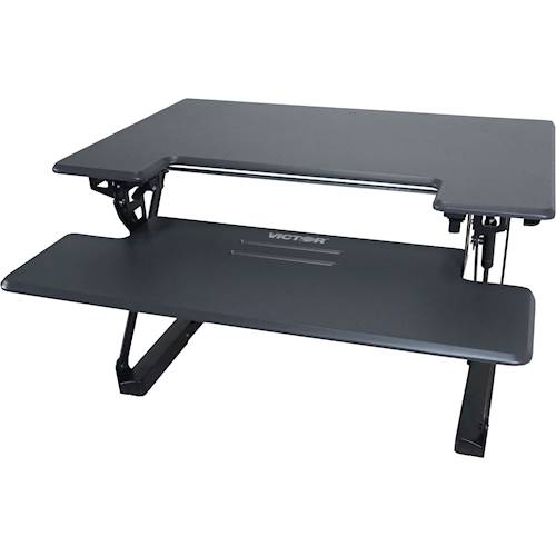Victor - Adjustable Standing Desk with Keyboard Tray - Charcoal Gray And Black was $322.99 now $222.99 (31.0% off)