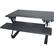 Front. Victor - Adjustable Standing Desk Convertor with Keyboard Tray - Charcoal Gray And Black.