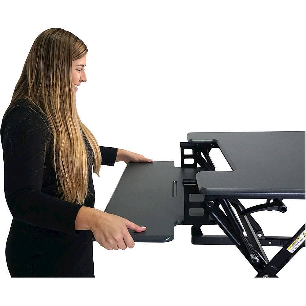 Alt View 20. Victor - Adjustable Standing Desk Convertor with Keyboard Tray - Charcoal Gray And Black.