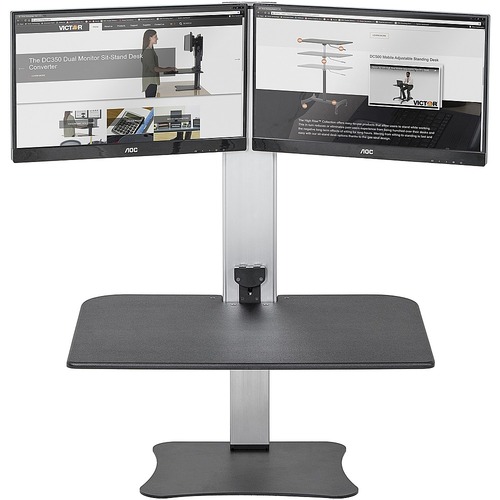 Victor - High Rise Electric Dual Monitor Height Adjustable Standing...