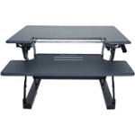 Front Zoom. Victor - High Rise Height Adjustable Standing Desk with Keyboard Tray - Charcoal Gray And Black.