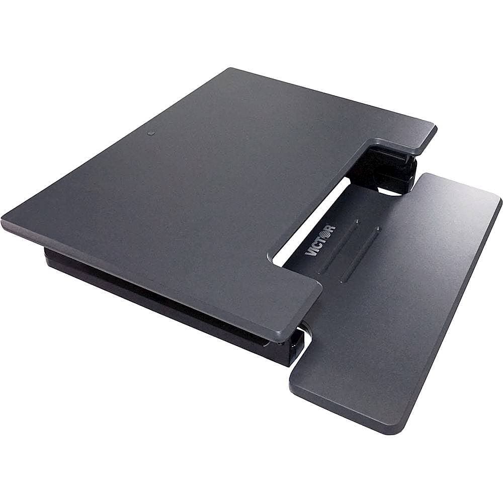 Alt View 17. Victor - High Rise Height Adjustable Standing Desk Convertor with Keyboard Tray - Charcoal Gray And Black.