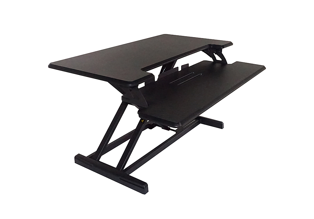 Angle View: Mind Reader - 2 Tier Sit and Stand Desk - Black