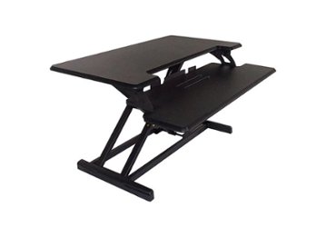 Victor - High Rise Height-Adjustable Compact Standing Desk with Keyboard Tray - Black - Angle_Zoom