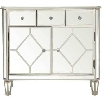 Noble House - Brevard Mirrored Cabinet - Silver