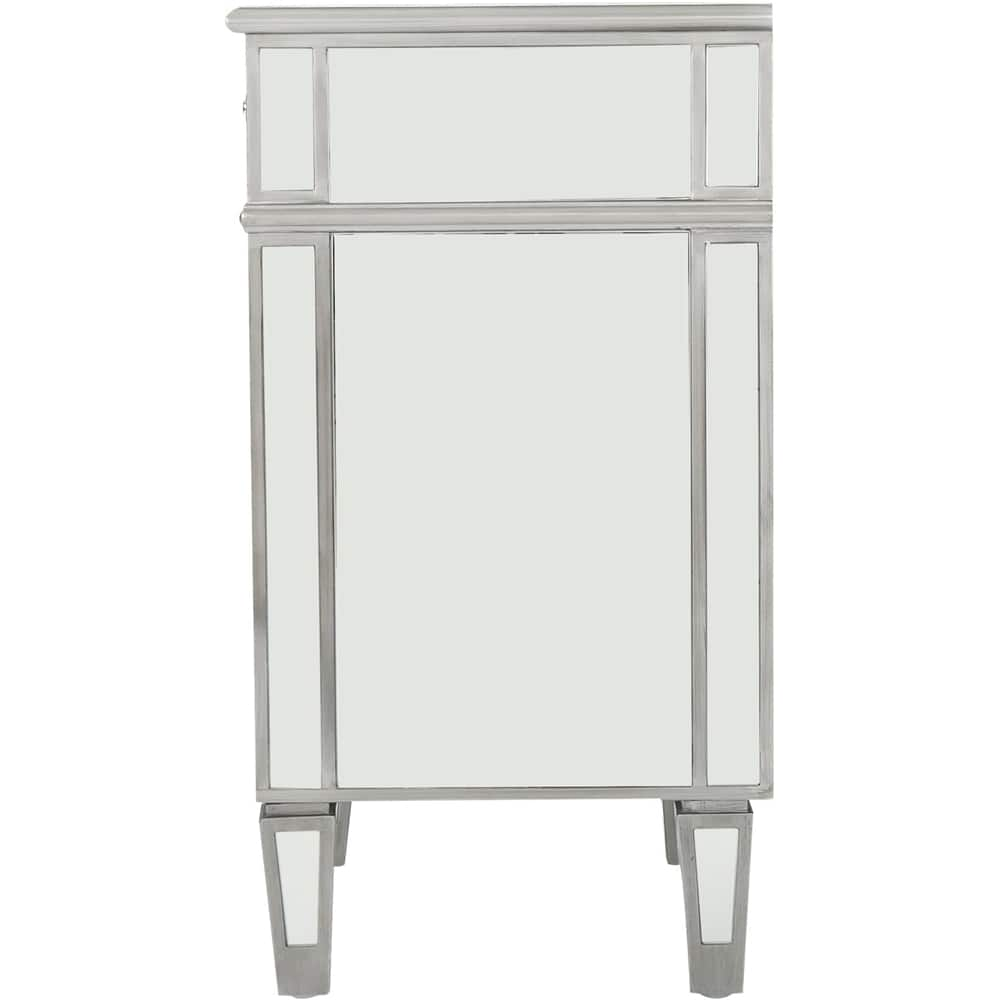 Angle View: Noble House - Princeton Mirrored Cabinet - Silver