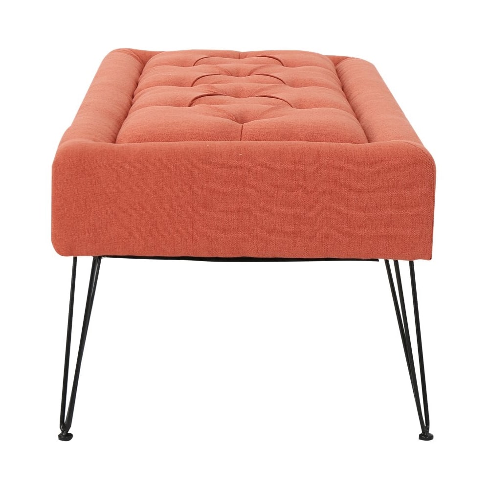 Angle View: Noble House - Newton Ottoman - Dark Salmon