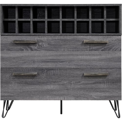 Noble House - Tifton Wine & Bar Cabinet - Sonoma Gray Oak