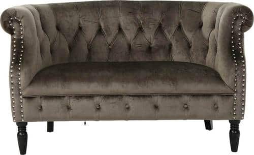 Noble House - Victoria New Velvet Loveseat - Gray