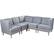 Front. Noble House - Andover Fabric 5-Piece Sectional Sofa - Light Gray.