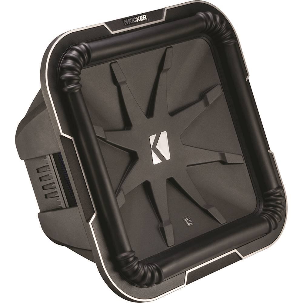 Angle View: KICKER - 15" Dual-Voice-Coil 2-Ohm Subwoofer - Black