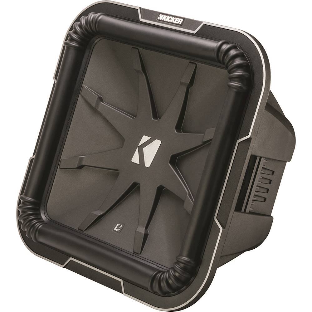 Left View: KICKER - 15" Dual-Voice-Coil 2-Ohm Subwoofer - Black