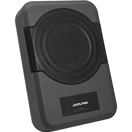 Angle View: Alpine - 8" Quad-Voice-Coil 4-Ohm Loaded Subwoofer Enclosure with Integrated 120W Class D Amplifier - Black