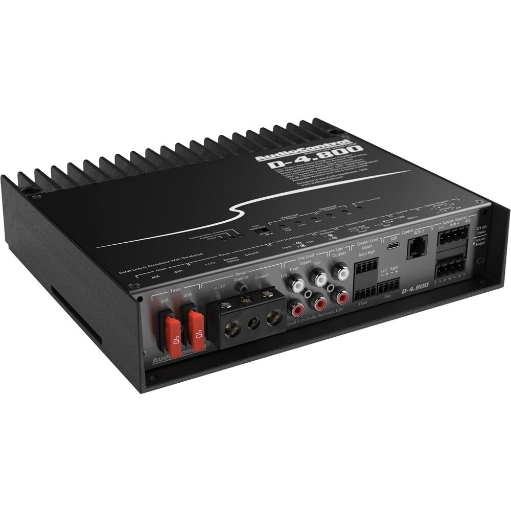 Alt View 14. AudioControl - 800W 4-Channel Class D Matrix DSP Amplifier - Black.