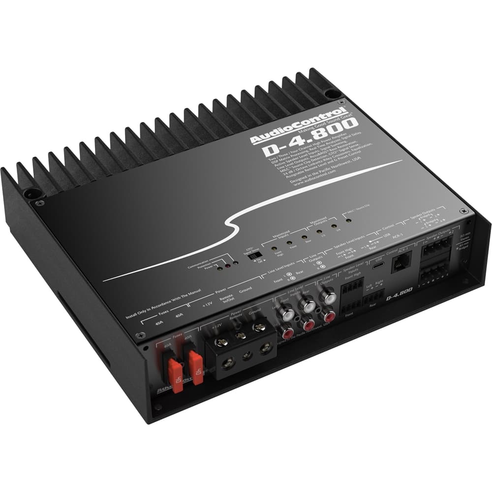 Alt View 13. AudioControl - 800W 4-Channel Class D Matrix DSP Amplifier - Black.