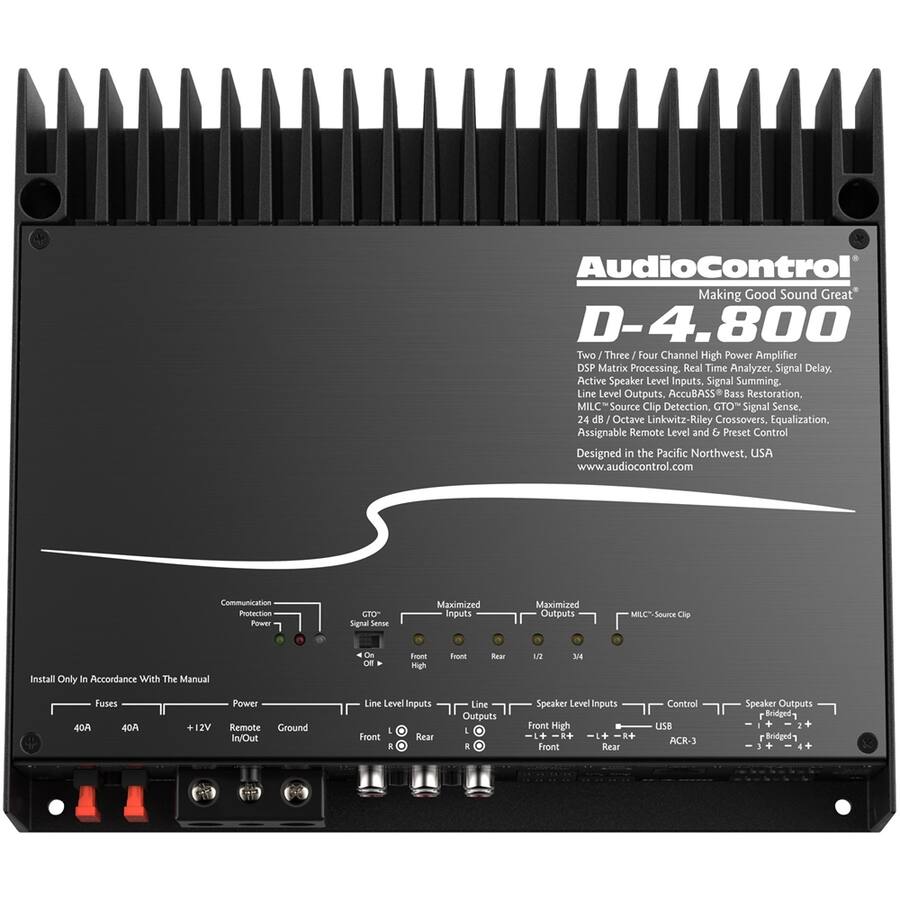 Matrix Dsp AudioControl 800W 4 Channel Class D Matrix DSP Amplifier Black D-4.800 ...
