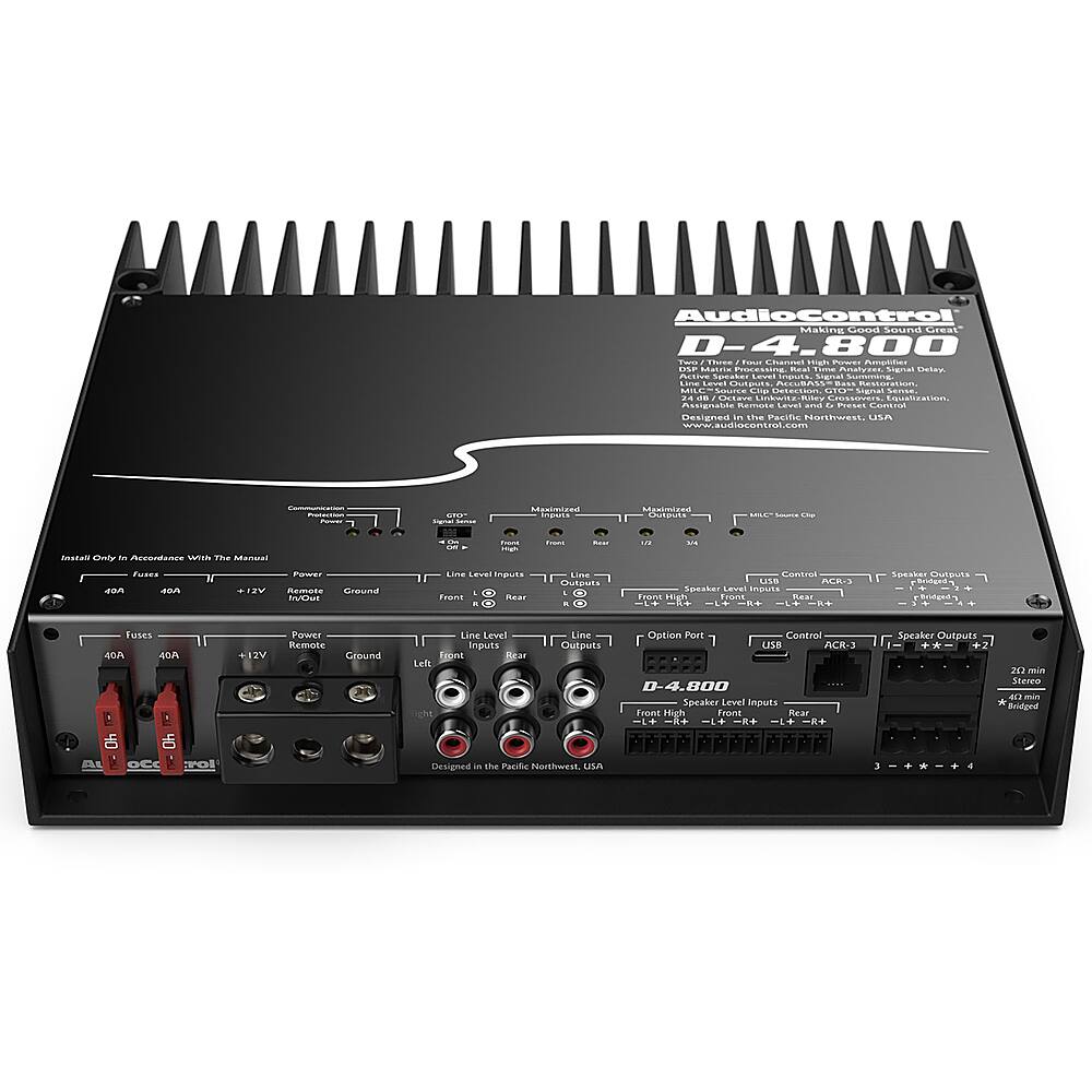 Alt View 16. AudioControl - 800W 4-Channel Class D Matrix DSP Amplifier - Black.