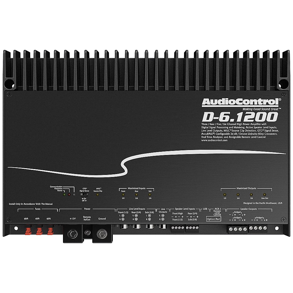 AudioControl - 1200W 6-Channel Class D Matrix DSP Amplifier - Black - Front_Zoom