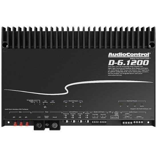 Front Zoom. AudioControl - 1200W 6-Channel Class D Matrix DSP Amplifier - Black.
