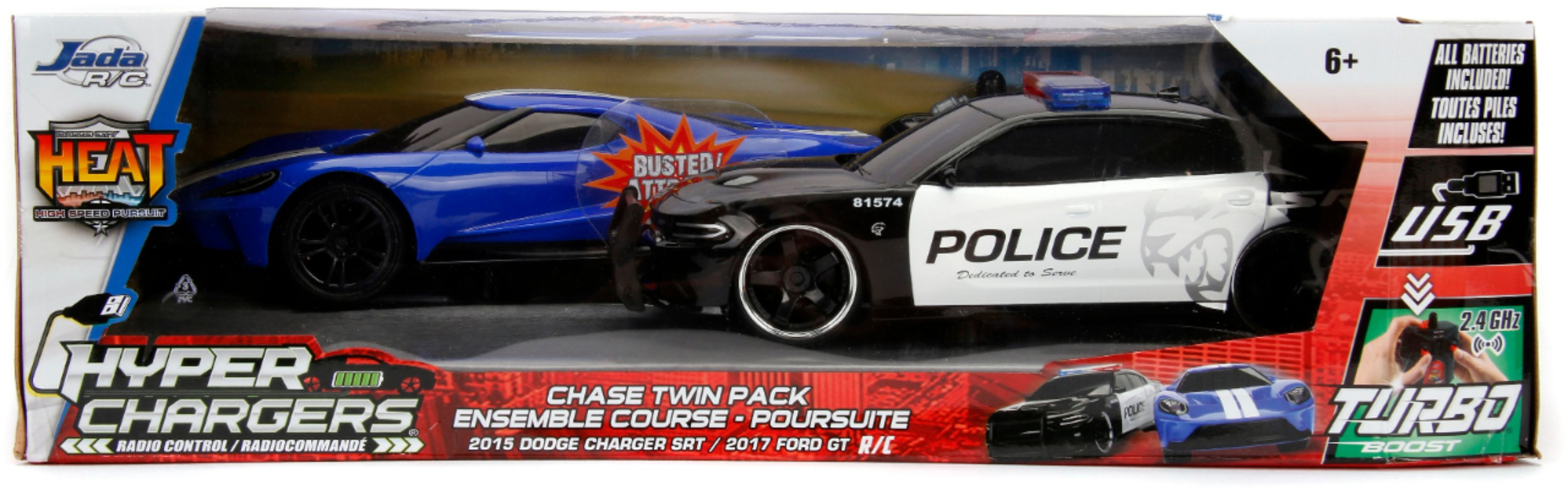 Challenger SRT8 Police Vs Corvette Sting... Jada HyperChargers Heat Twin Pack 