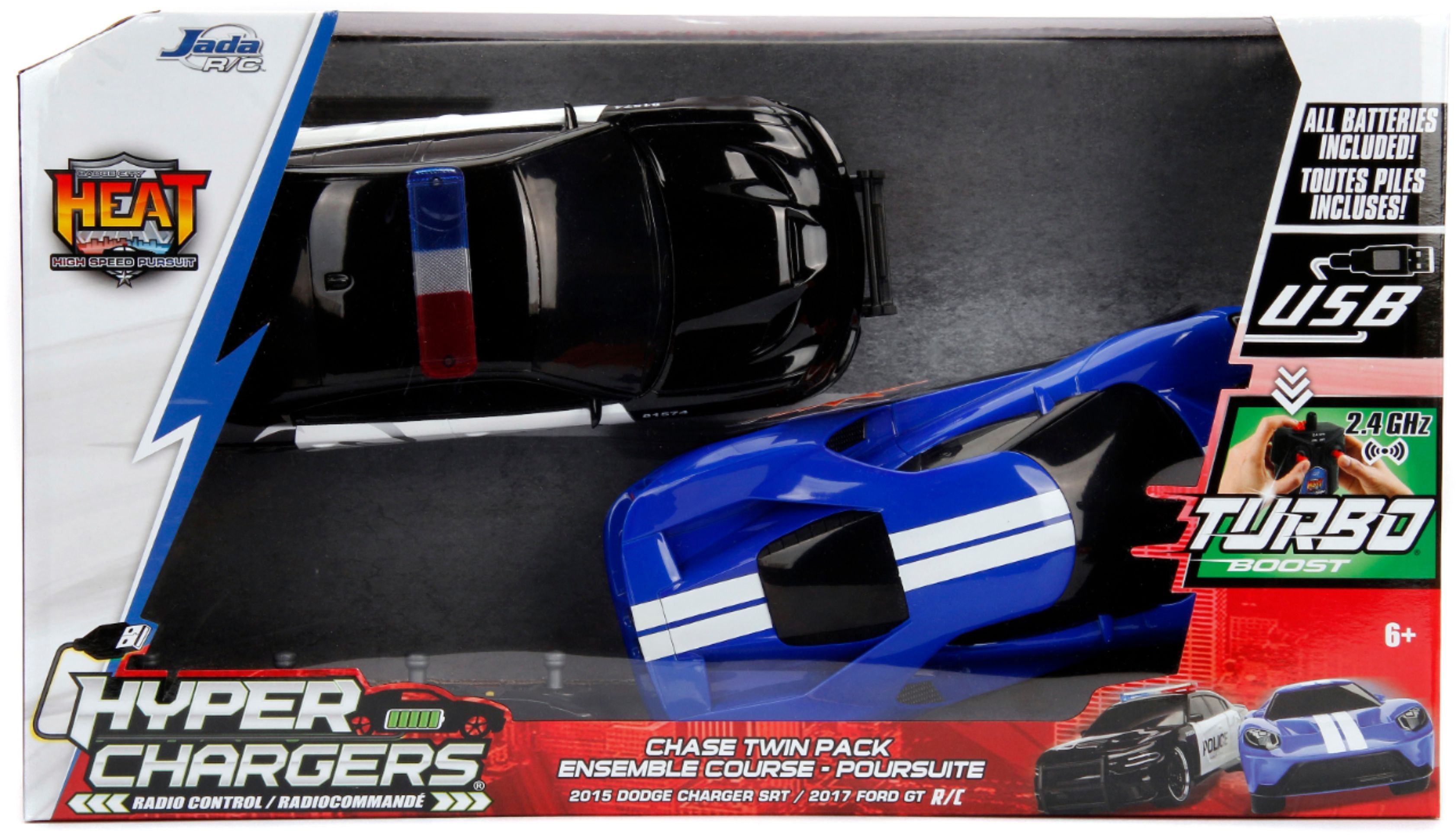 Challenger SRT8 Police Vs Corvette Sting... Jada HyperChargers Heat Twin Pack