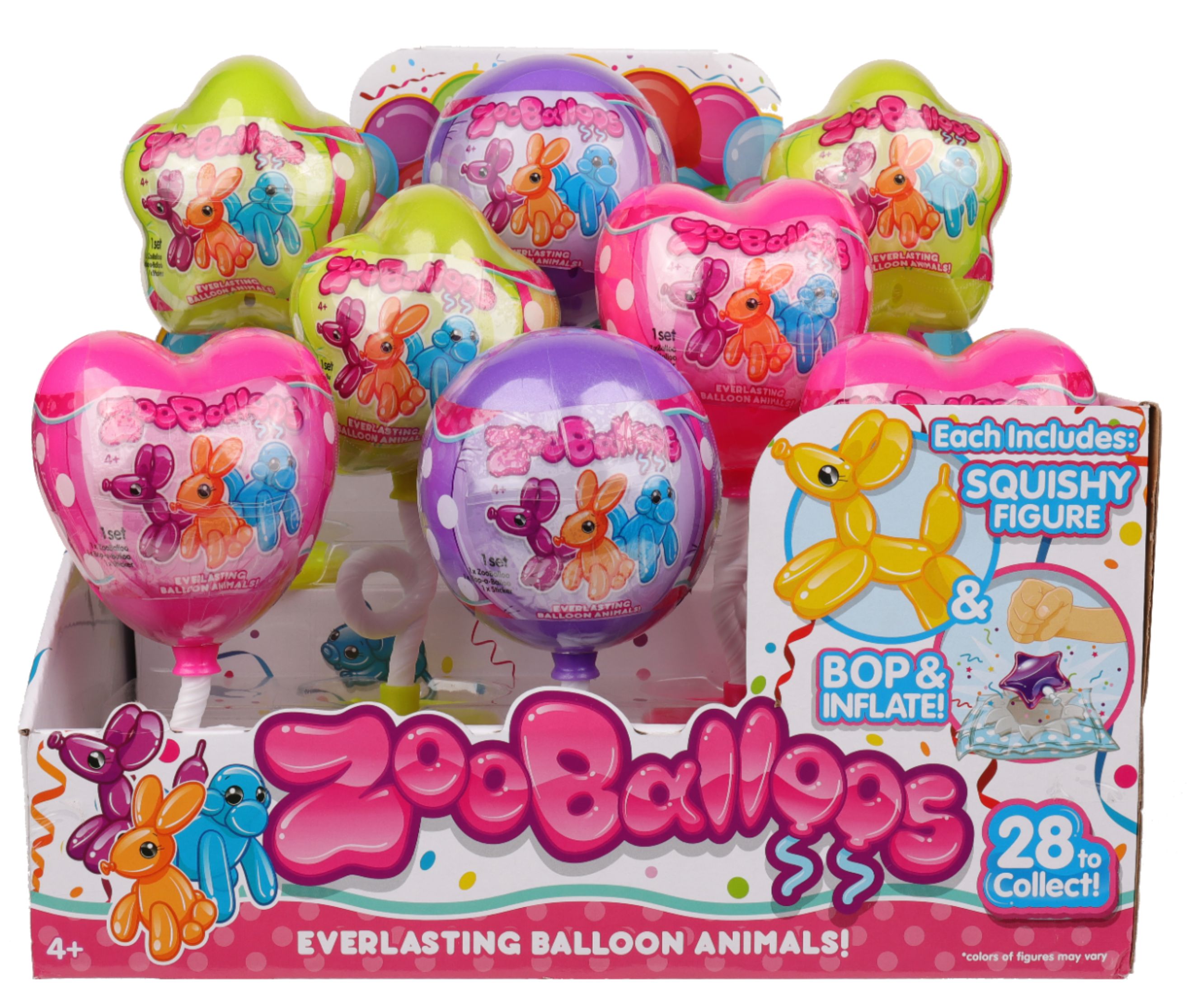 Zooballoos Cuties Everlasting Baloon Animals Figures Lot of 3 