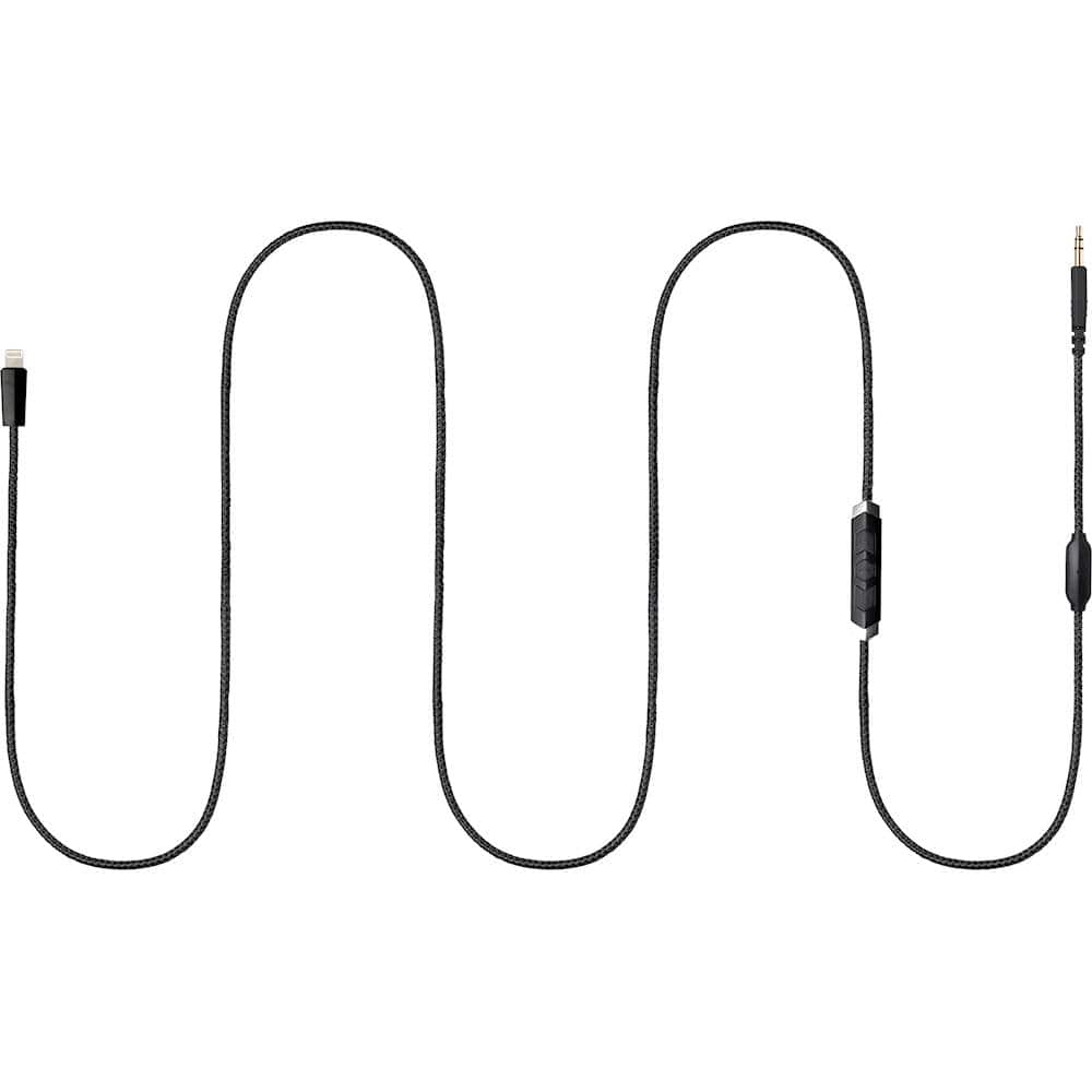 Front. V-MODA - SpeakEasy 4.4' Lightning-to-3.5mm Audio Cable - Black.