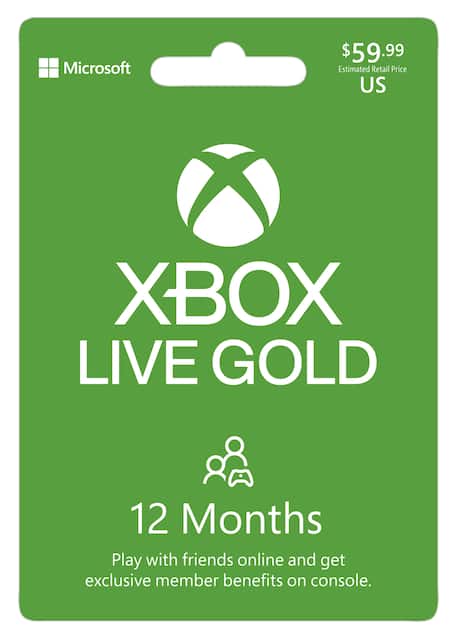 Microsoft Xbox Live 12 Month Gold Membership XBOX LIVE 12M GF18 59.99 Best Buy