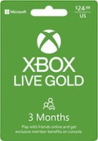 Microsoft - Xbox Live 3 Month Gold Membership - Front_Zoom