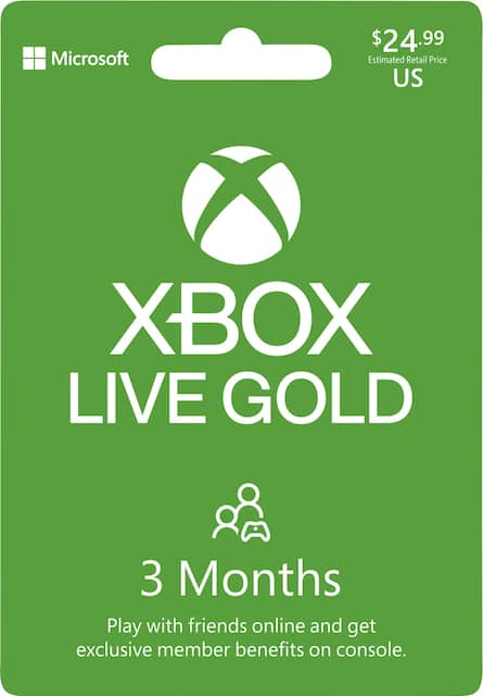 Microsoft Xbox Live 3 Month Gold Membership XBOX LIVE 3M GF18