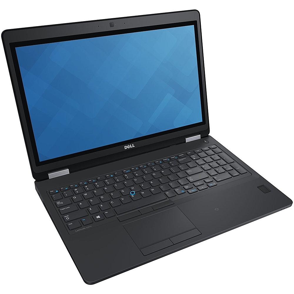 Left View: Dell - Latitude 15.6" Refurbished Laptop - Intel Core i5 - 8GB Memory - 256GB Solid State Drive - Black