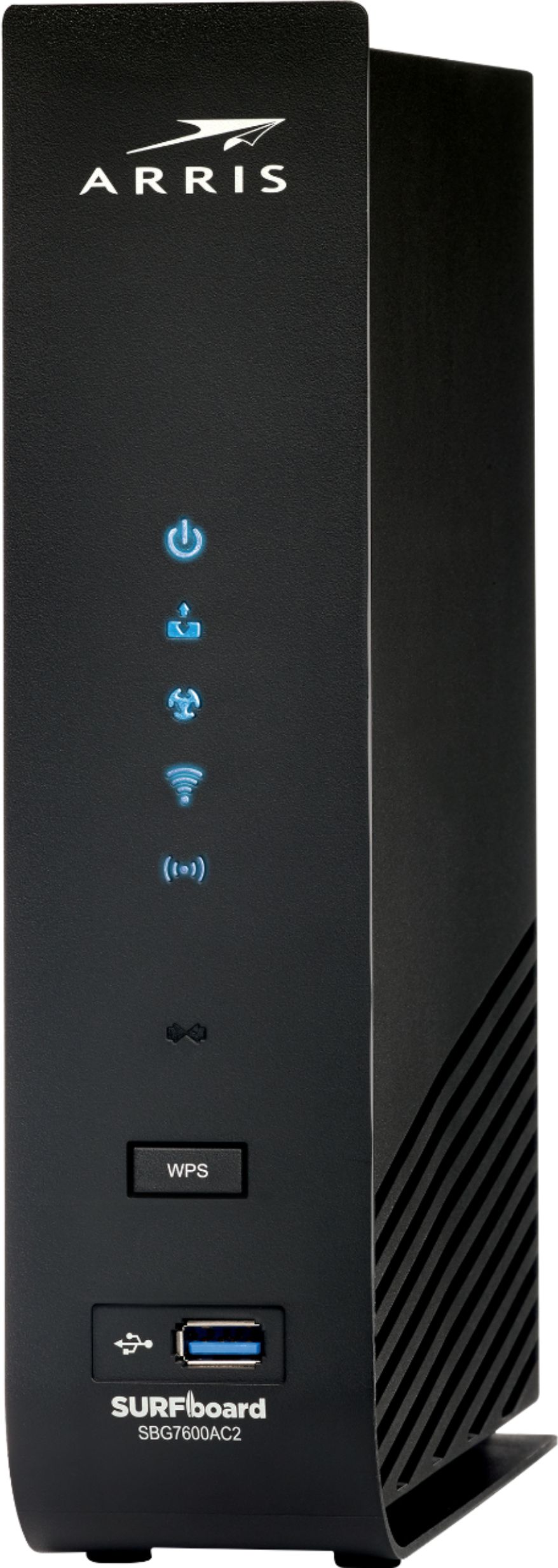 Angle View: ARRIS - SURFboard DOCSIS 3.0 Cable Modem & AC2350 Wi-Fi Router Combo - Black
