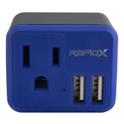 RapidX - PowX Wall USB Charger - Blue - Front_Zoom