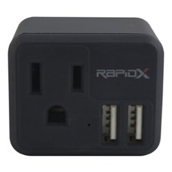 RapidX - PowX Wall USB Charger - Black - Front_Zoom