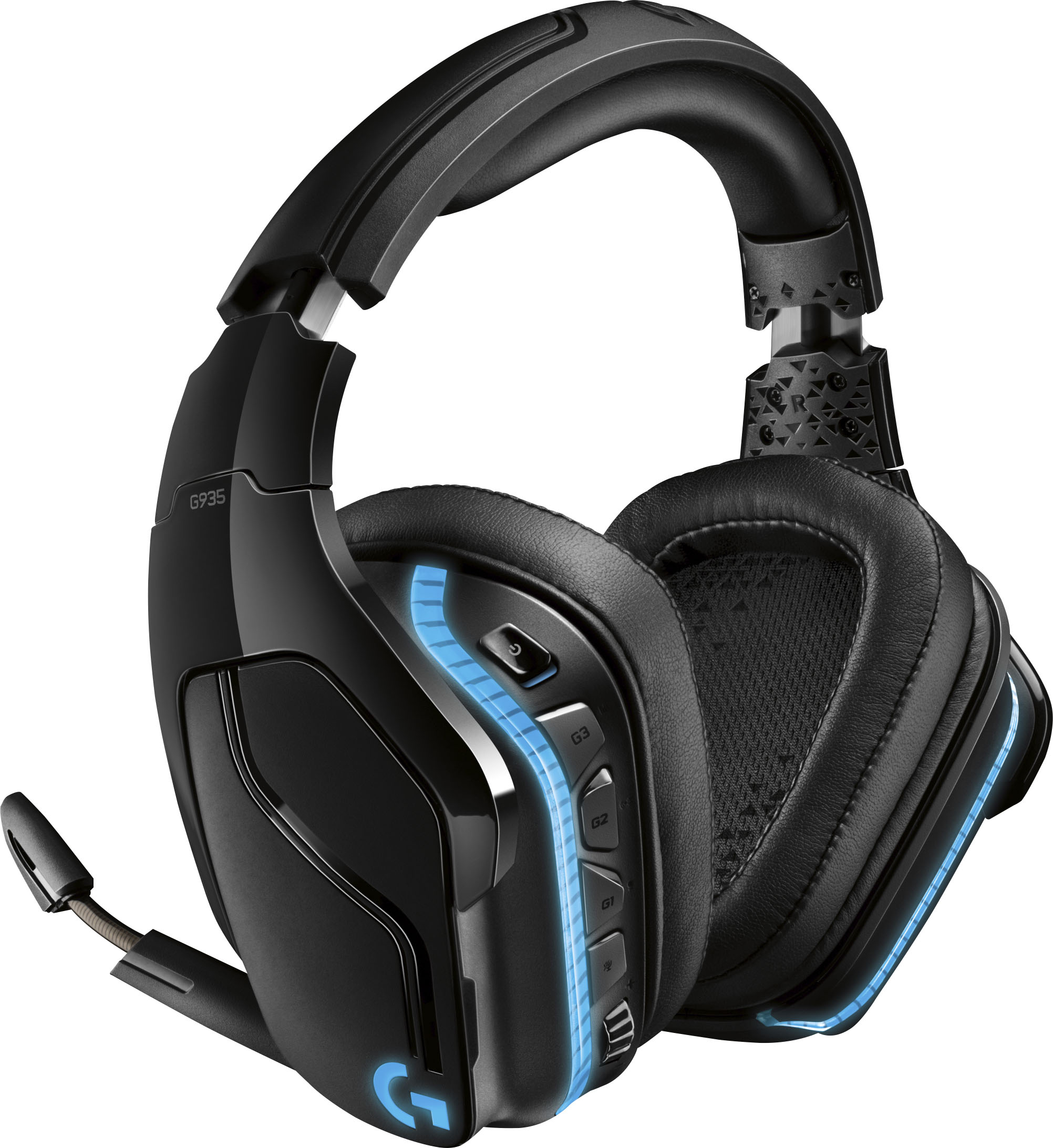 Levendig artikel graven Logitech G935 Wireless 7.1 Surround Sound Over-the-Ear Gaming Headset for  PC with LIGHTSYNC RGB Lighting Black/Blue 981-000742 - Best Buy