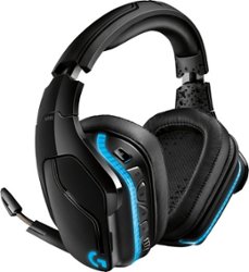 Logitech - G935 Wireless 7.1 Surround Sound Over-the-Ear Gaming Headset for PC with LIGHTSYNC RGB Lighting - Black/Blue - Front_Zoom
