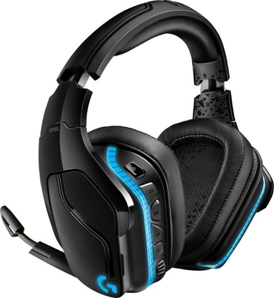 Logitech G935 Wireless 7.1 Gaming Headset for PC with RGB Lighting Black/Blue 981-000742 - Best Buy