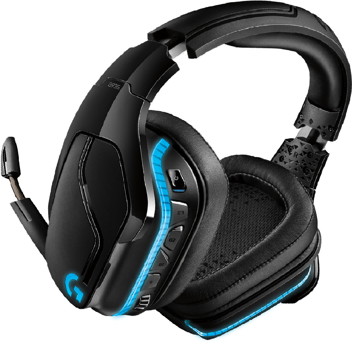 wet schuifelen Australische persoon Logitech G935 Wireless 7.1 Surround Sound Over-the-Ear Gaming Headset for  PC with LIGHTSYNC RGB Lighting Black/Blue 981-000742 - Best Buy