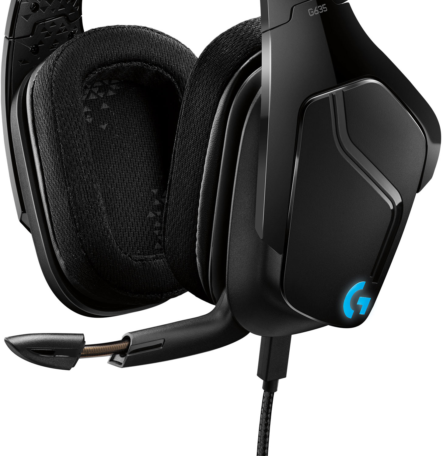 akavet celle Violin Logitech G635 Wired 7.1 Surround Sound Over-the-Ear Gaming Headset for PC  with LIGHTSYNC RGB Lighting Black/Blue 981-000748 - Best Buy
