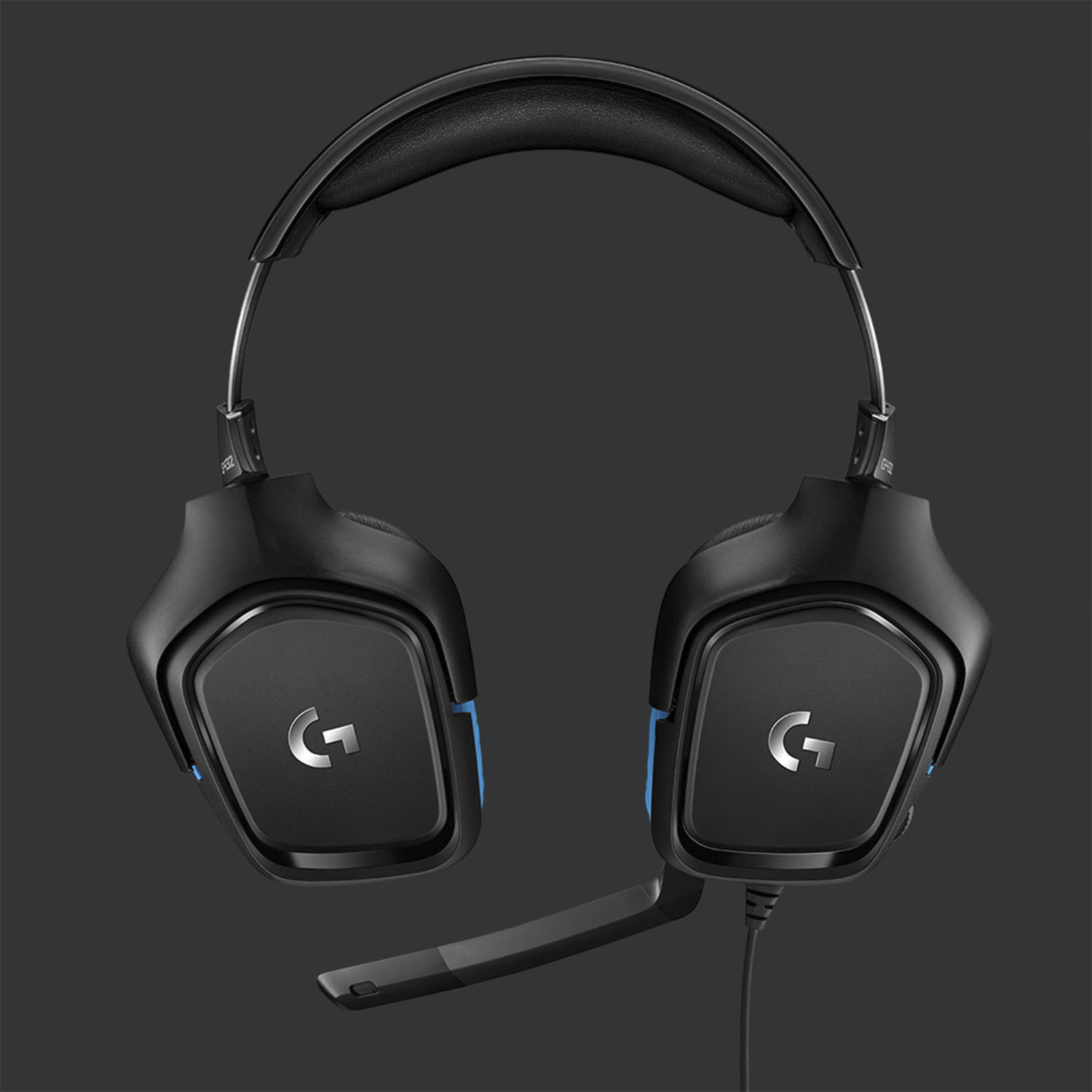 Left View: Logitech - G432 Wired Gaming Headset for PC - Black/Blue
