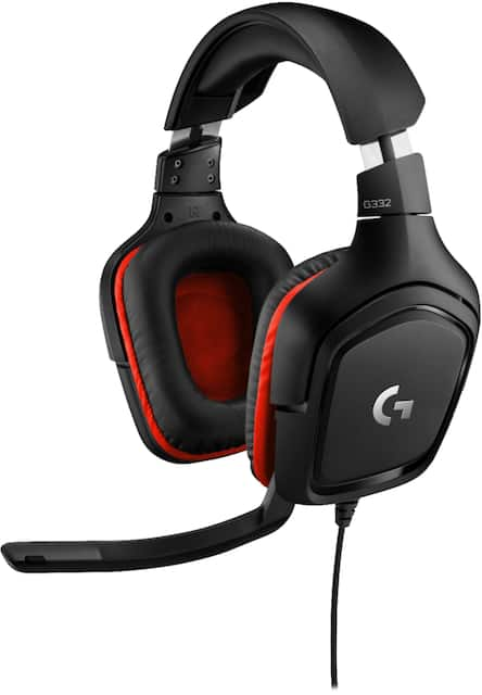 Logitech G332 Wired Gaming Headset for PC Black Red 981 000755