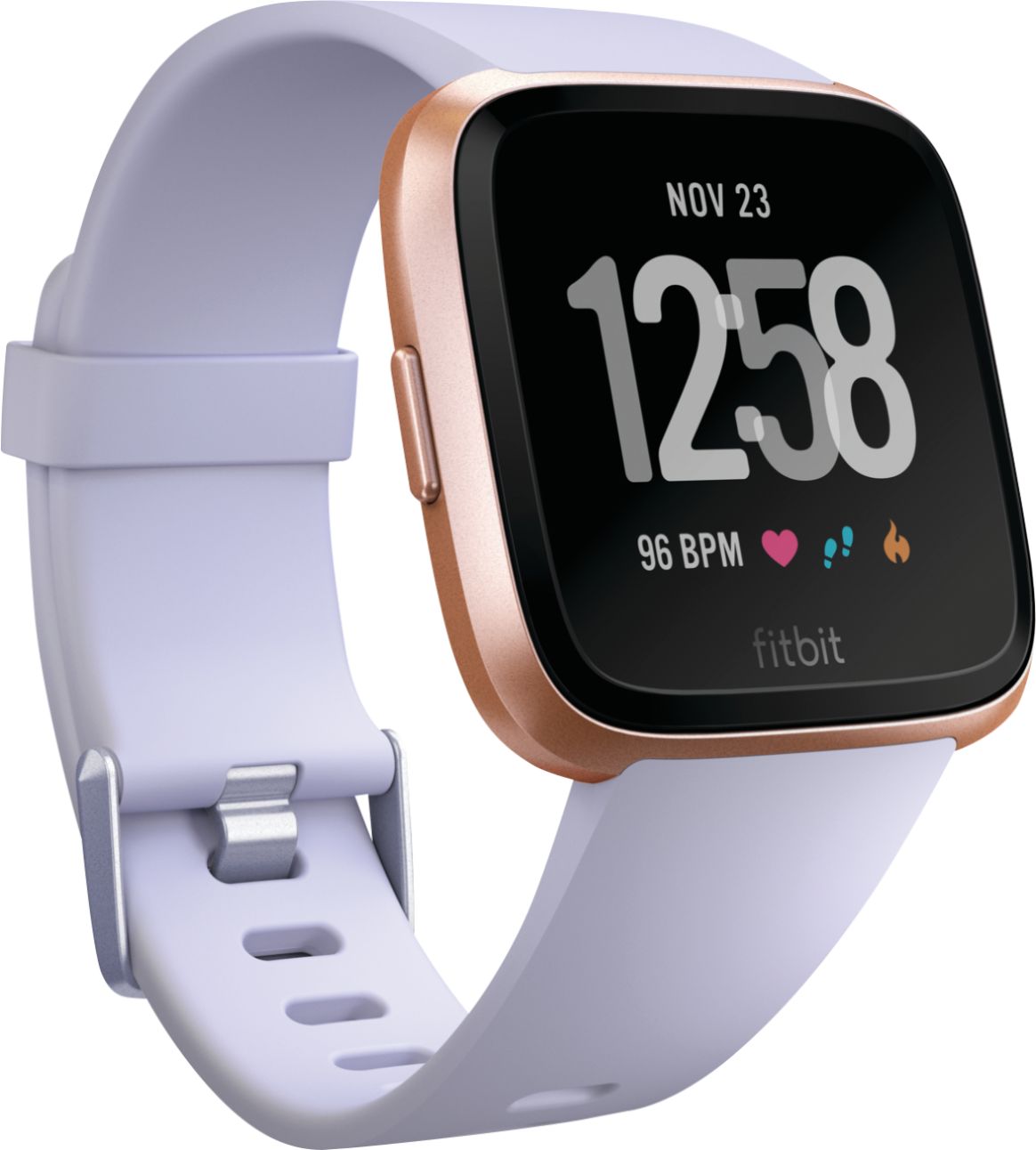 Questions and Answers: Fitbit Versa Smartwatch Periwinkle/Rose Gold ...