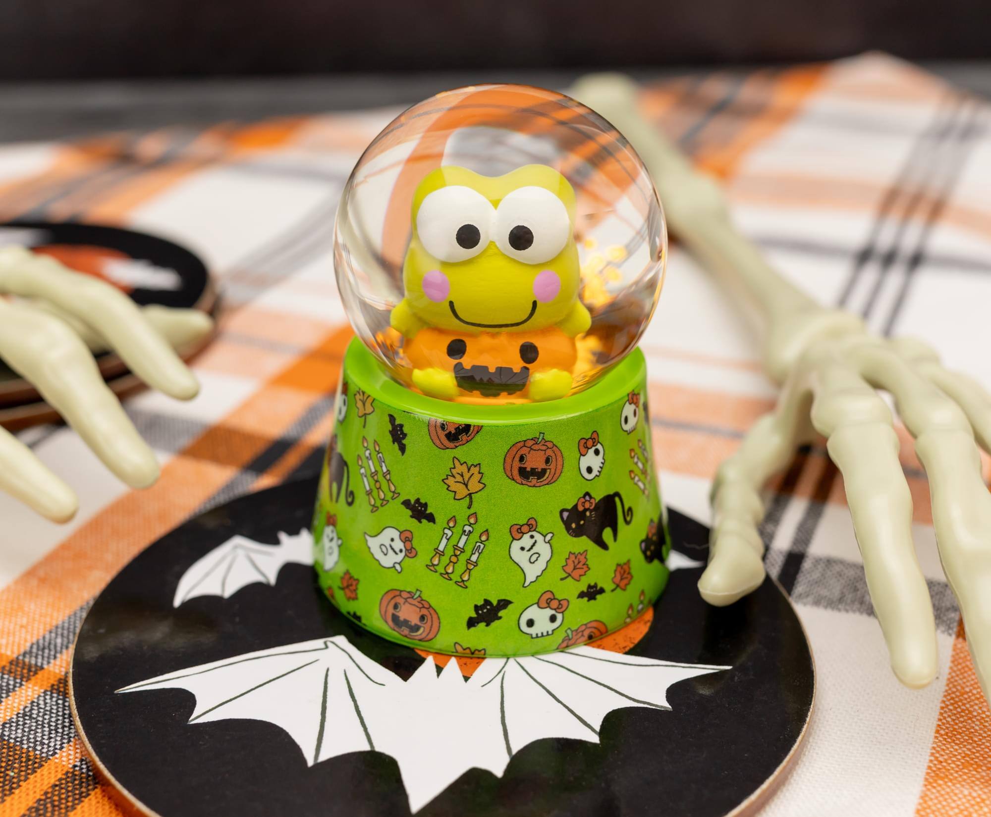 Alt View 3. Silver Buffalo - Sanrio Keroppi Halloween Mini Light-Up Snow Globe | 3 Inches Tall - Multi-Colored.