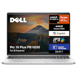 Dell - Refurbished Excellent - Pro 16 Plus PB16255 Laptop 16.0 WUXGA Display (Ryzen AI 5 340, 16GB, 512GB SSD, Win 11 Pro) - Silver