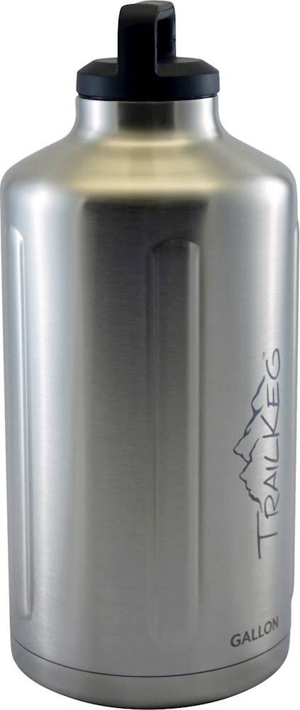 Angle. Unbranded - Gallon 128-Oz. Growler - Silver.
