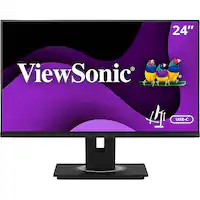 ViewSonic - VG2455 24" IPS LED FHD Monitor (DVI, DisplayPort, HDMI, USB, VGA) - Black - Front_Zoom