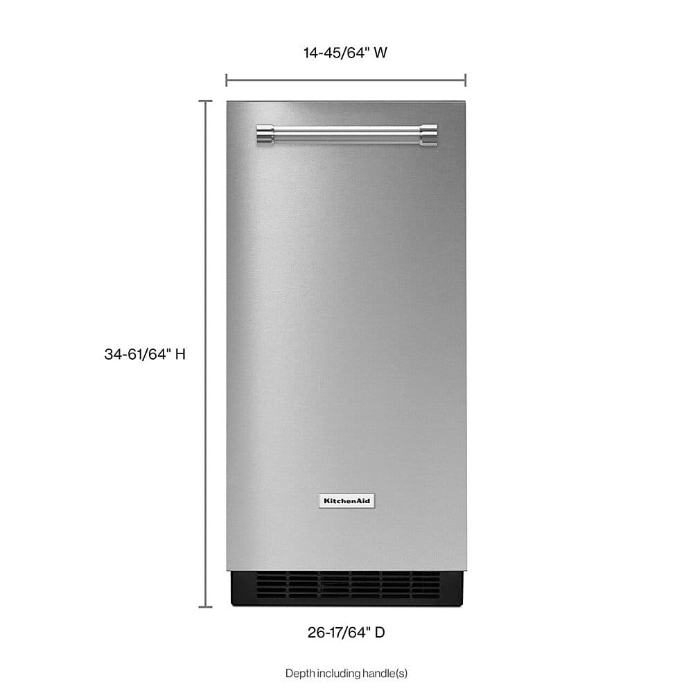Alt View 11. KitchenAid - 15" 22.8-Lb. Freestanding Icemaker - Stainless Steel.