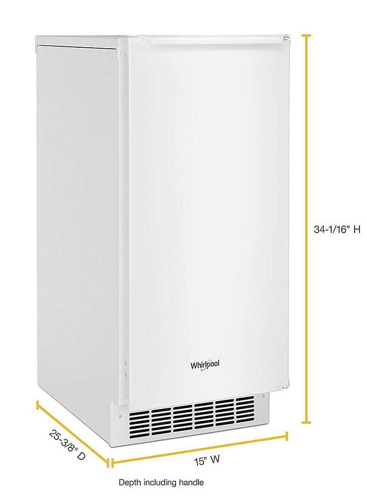 Alt View 12. Whirlpool - 15" 29-Lb. Freestanding Icemaker - White.