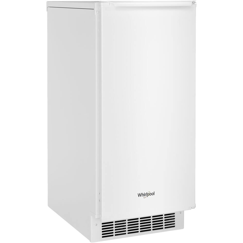 Left. Whirlpool - 15" 29-Lb. Freestanding Icemaker - White.